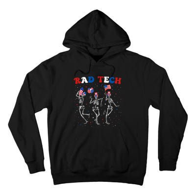 Radiology 4th Of July Rad Tech Xray Tech Skeleton Patriotic Tall Hoodie