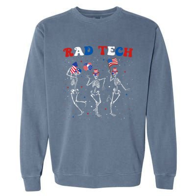 Radiology 4th Of July Rad Tech Xray Tech Skeleton Patriotic Garment-Dyed Sweatshirt