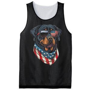 Rottweiler 4th Of July American Flag Glasses Stay Cool Mesh Reversible Basketball Jersey Tank