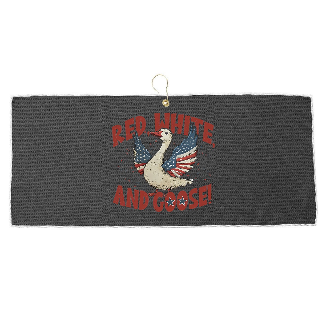 Retro 4th Of July Goose America Coquette Memorial Day Gifts Large Microfiber Waffle Golf Towel