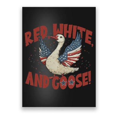 Retro 4th Of July Goose America Coquette Memorial Day Gifts Poster