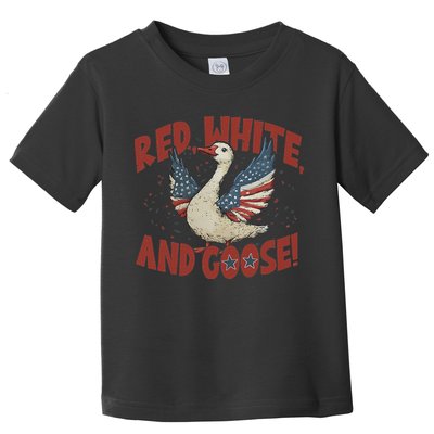 Retro 4th Of July Goose America Coquette Memorial Day Gifts Toddler T-Shirt