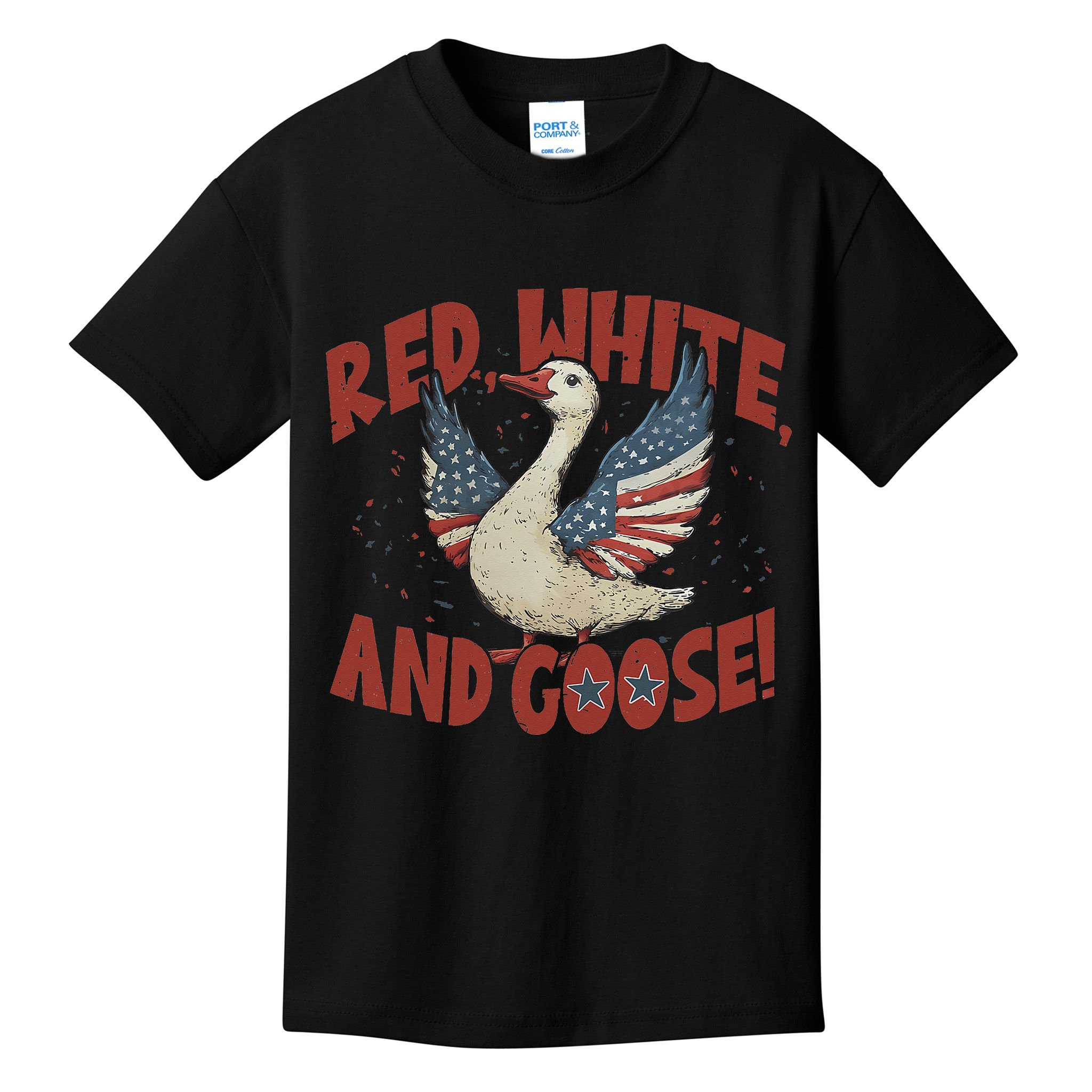 Retro 4th Of July Goose America Coquette Memorial Day Gifts Kids T-Shirt