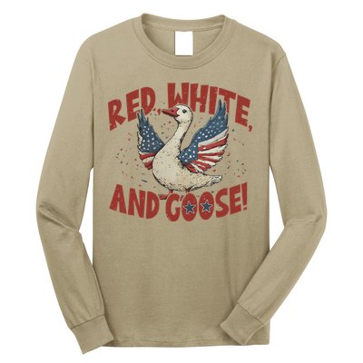 Retro 4th Of July Goose America Coquette Memorial Day Gifts Long Sleeve Shirt