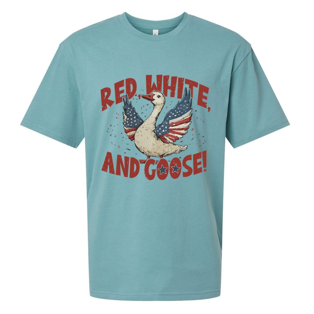 Retro 4th Of July Goose America Coquette Memorial Day Gifts Sueded Cloud Jersey T-Shirt