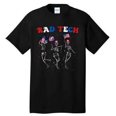 Radiology 4th Of July Rad Tech Xray Tech Skeleton Tall T-Shirt