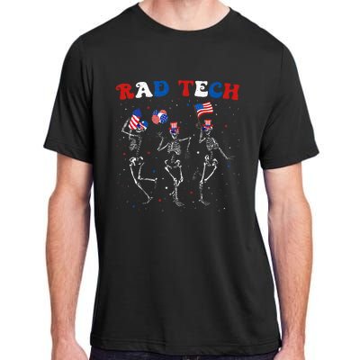 Radiology 4th Of July Rad Tech Xray Tech Skeleton Adult ChromaSoft Performance T-Shirt