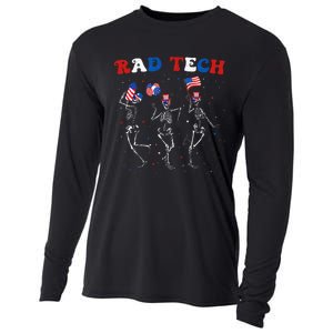 Radiology 4th Of July Rad Tech Xray Tech Skeleton Cooling Performance Long Sleeve Crew