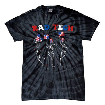 Radiology 4th Of July Rad Tech Xray Tech Skeleton Tie-Dye T-Shirt