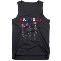 Radiology 4th Of July Rad Tech Xray Tech Skeleton Tank Top