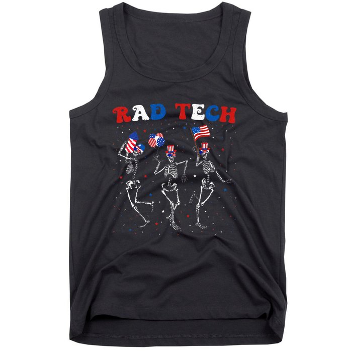 Radiology 4th Of July Rad Tech Xray Tech Skeleton Tank Top