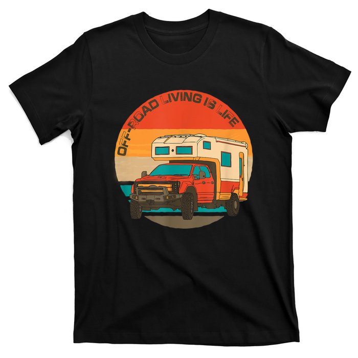 Rugged 4x4 Pickup Truck Retro Sunset OffRoad Living Is Life T-Shirt