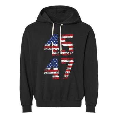 Retro 4547 Trump 2024 Trump Supporter President Election Garment-Dyed Fleece Hoodie