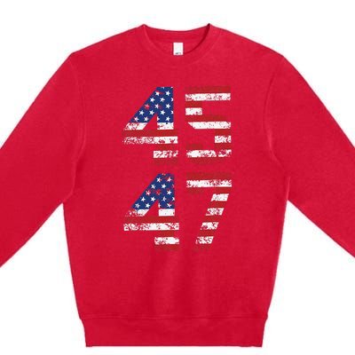 Retro 4547 Trump 2024 Trump Supporter President Election Premium Crewneck Sweatshirt