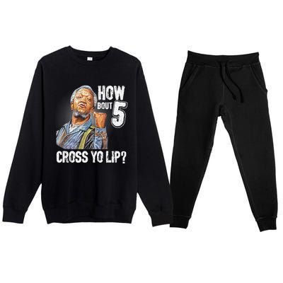 Retro 5 Cross Sanford And Son Funny For Men And Women Premium Crewneck Sweatsuit Set