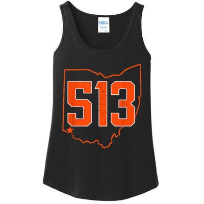 Retro 513 Cincinnati Ohio Vintage Sports Souvenir Ladies Essential Tank