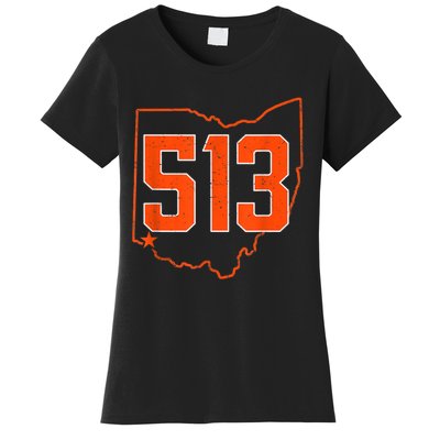 Retro 513 Cincinnati Ohio Vintage Sports Souvenir Women's T-Shirt