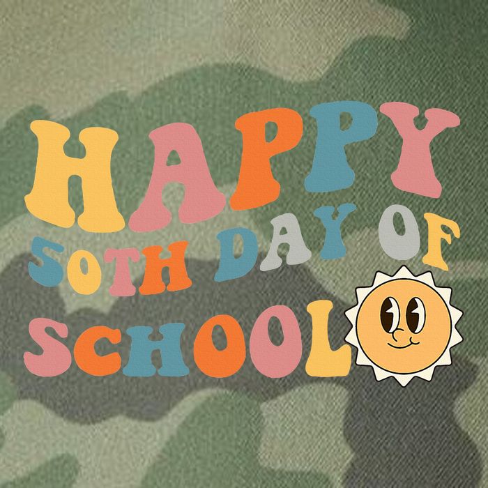 Retro 50 days of school 50th day of school Groovy Legacy Tie Dye Trucker Hat