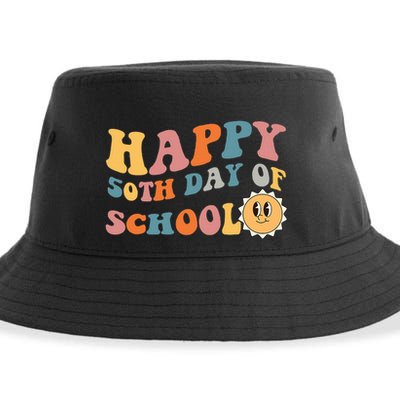 Retro 50 days of school 50th day of school Groovy Sustainable Bucket Hat