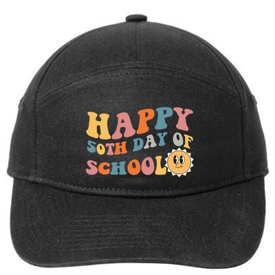 Retro 50 days of school 50th day of school Groovy 7-Panel Snapback Hat