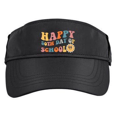 Retro 50 days of school 50th day of school Groovy Adult Drive Performance Visor