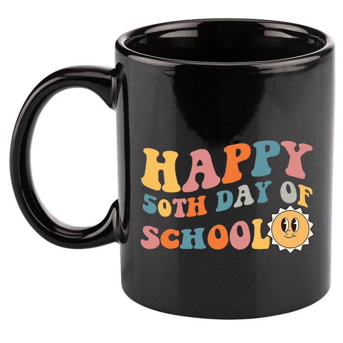 Retro 50 days of school 50th day of school Groovy 11oz C Handle Ceramic Mug