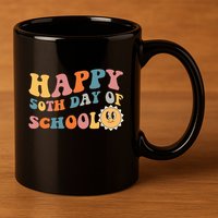 Retro 50 days of school 50th day of school Groovy 11oz C Handle Ceramic Mug