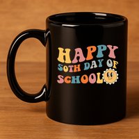 Retro 50 days of school 50th day of school Groovy 11oz C Handle Ceramic Mug