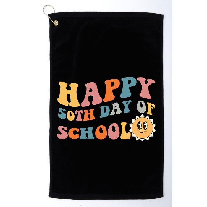 Retro 50 days of school 50th day of school Groovy Golf Towel