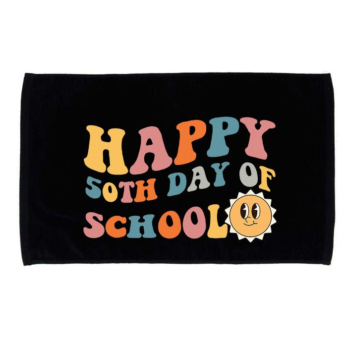 Retro 50 days of school 50th day of school Groovy Microfiber Hand Towel