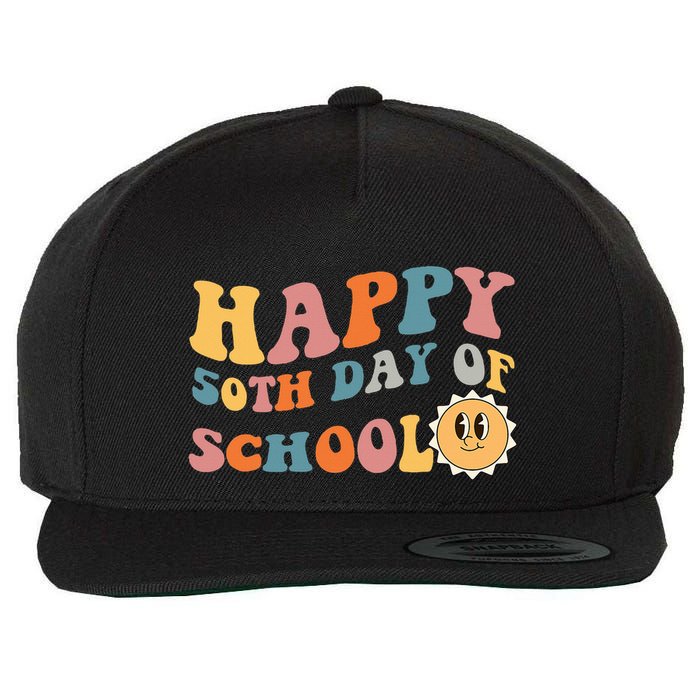 Retro 50 days of school 50th day of school Groovy Wool Snapback Cap