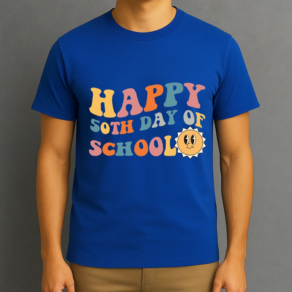 Retro 50 days of school 50th day of school Groovy T-Shirt