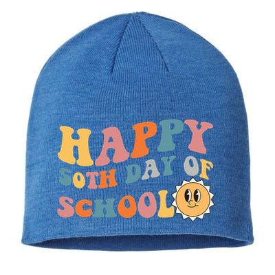 Retro 50 days of school 50th day of school Groovy Sustainable Beanie