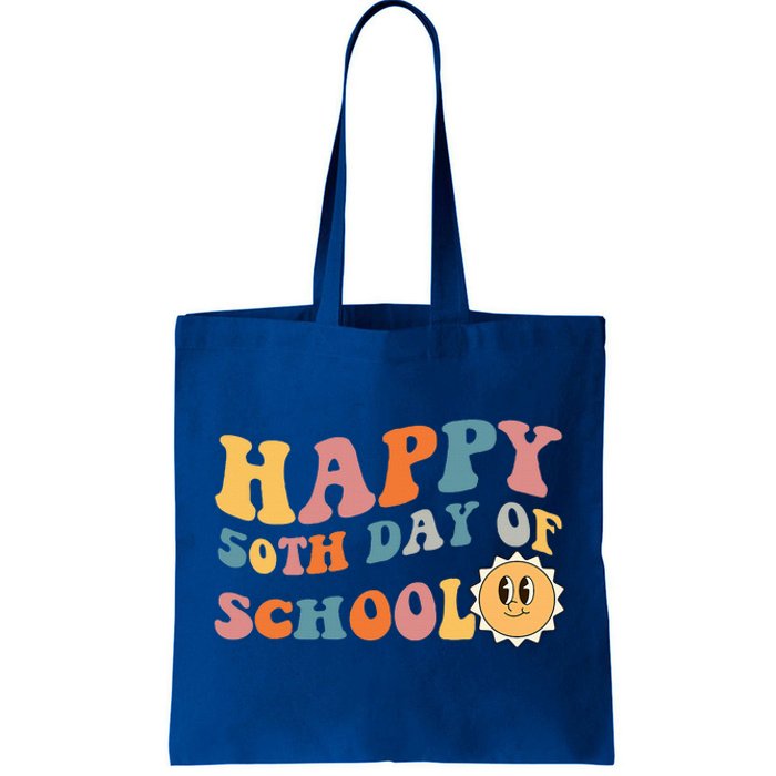 Retro 50 days of school 50th day of school Groovy Tote Bag