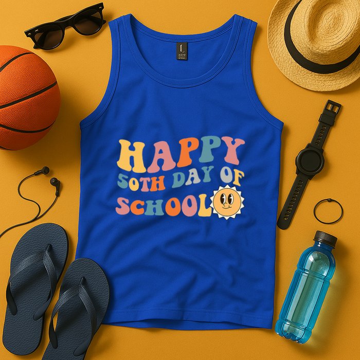 Retro 50 days of school 50th day of school Groovy Tank Top