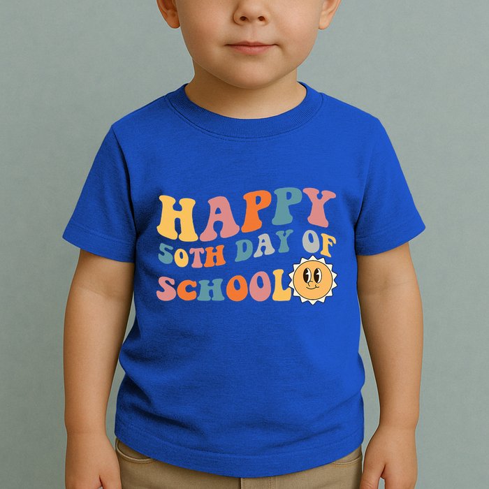 Retro 50 days of school 50th day of school Groovy Toddler T-Shirt