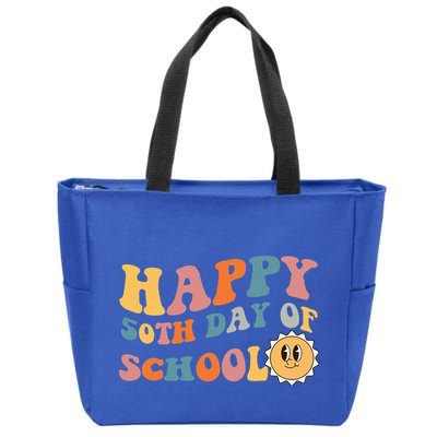 Retro 50 days of school 50th day of school Groovy Zip Tote Bag