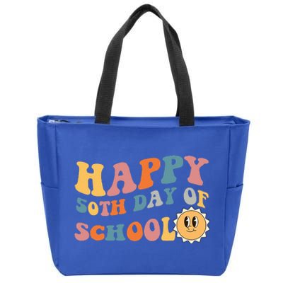 Retro 50 days of school 50th day of school Groovy Zip Tote Bag