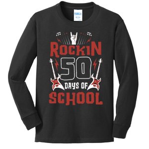 Rockin 50 Days Of School 50th Day Of School 50 Days Smarter Kids Long Sleeve Shirt