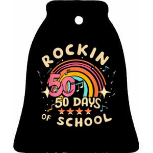 Rockin 50 Days Of School 50th Day Of School Ceramic Bell Ornament