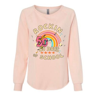 Rockin 50 Days of School 50th Day of School  Womens California Wash Sweatshirt