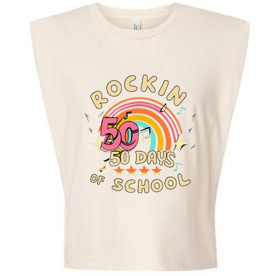 Rockin 50 Days of School 50th Day of School  Garment-Dyed Women's Muscle Tee