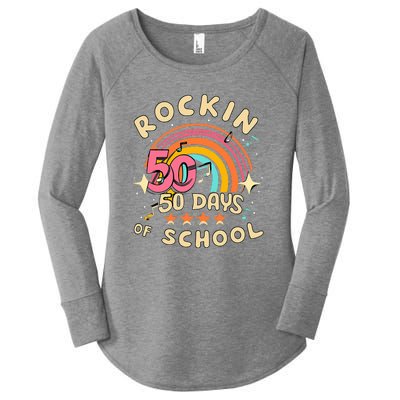 Rockin 50 Days of School 50th Day of School  Women's Perfect Tri Tunic Long Sleeve Shirt