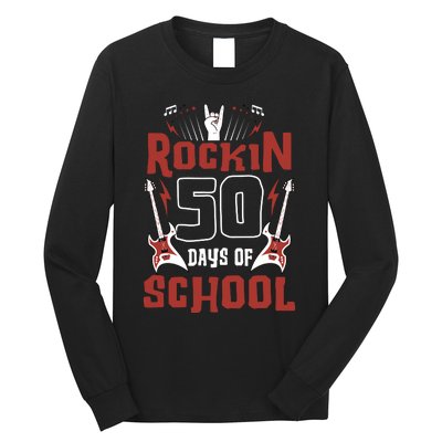 Rockin 50 Days Of School 50th Day Of School 50 Days Smarter Long Sleeve Shirt