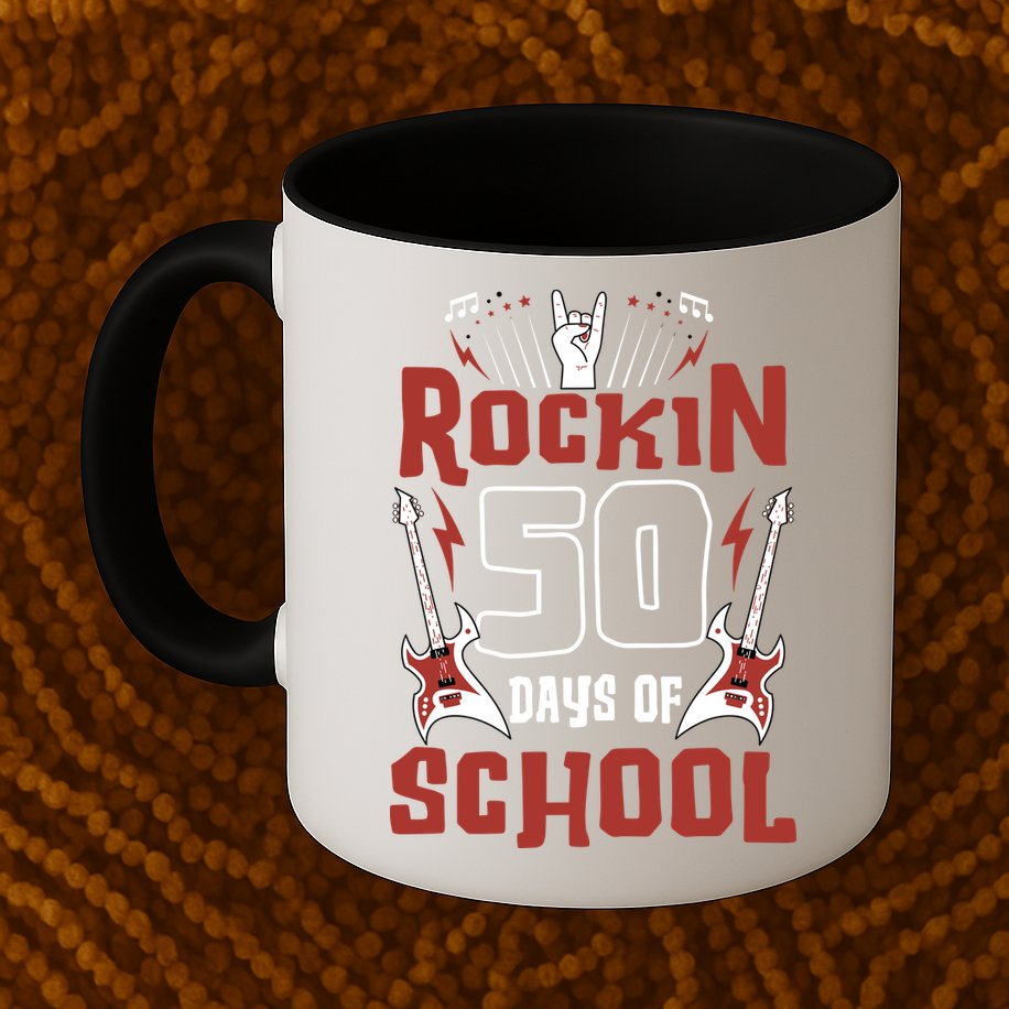 Rockin 50 Days Of School 50th Day Of School 50 Days Smarter Mug