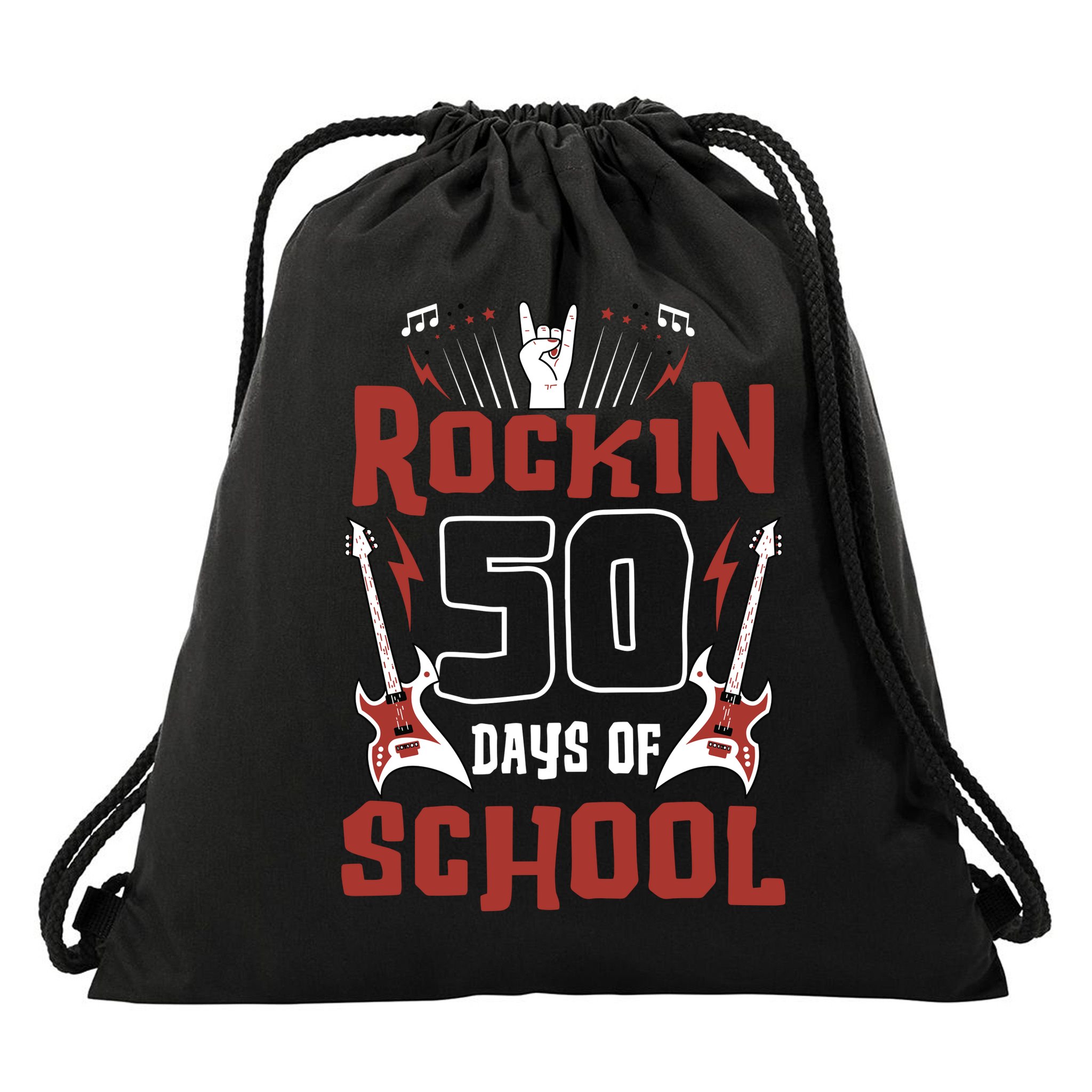 Rockin 50 Days Of School 50th Day Of School 50 Days Smarter Drawstring Bag