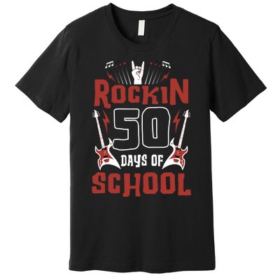 Rockin 50 Days Of School 50th Day Of School 50 Days Smarter Premium T-Shirt