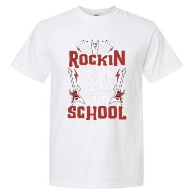 Rockin 50 Days Of School 50th Day Of School 50 Days Smarter Garment-Dyed Heavyweight T-Shirt