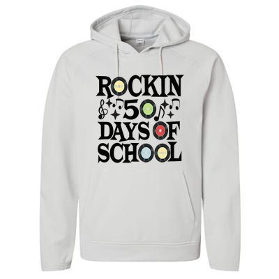 Rockin' 50th Day Celebration School Milestone Performance Fleece Hoodie