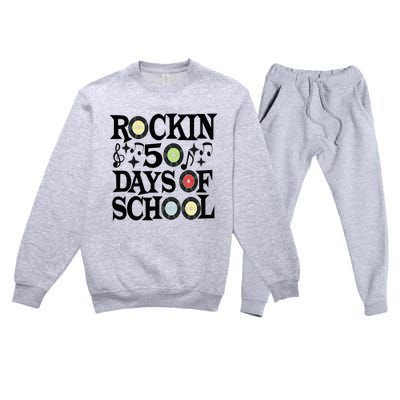 Rockin' 50th Day Celebration School Milestone Premium Crewneck Sweatsuit Set